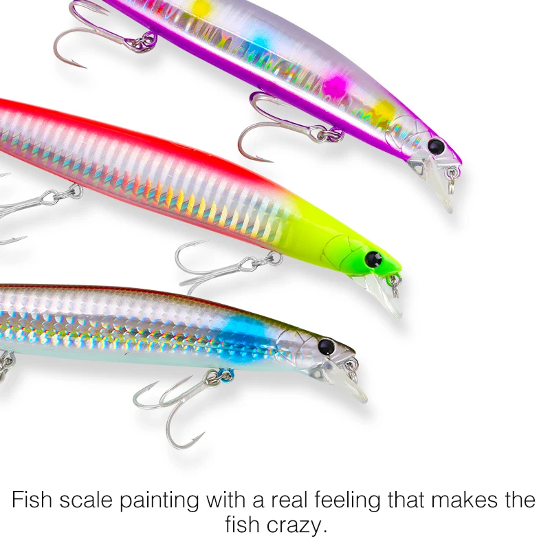 TSURINOYA DW92 Sinking Minnow 140mm 26g Professional Fishing Lure Black Bass Pike Artificial Hard Bait Saltwayer Freshwater Bait