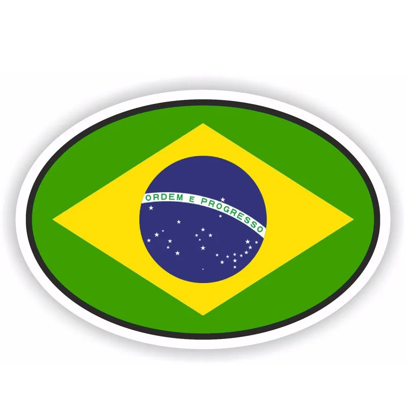 

12.6cm * 7.7cm Auto Parts Brazil Flag Decals Reflective Bicycle Stickers PVC Waterproof Sunscreen Decals