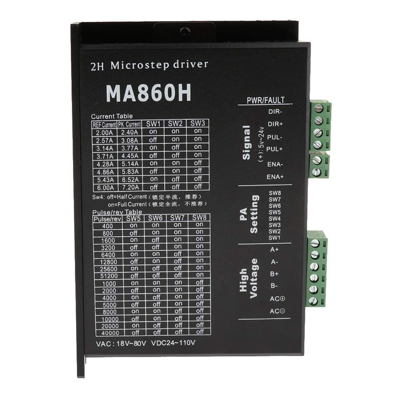 MA860H CNC драйвер шагового двигателя 24 110VDC 256 разделение заменить 2 фазы 18 80 В