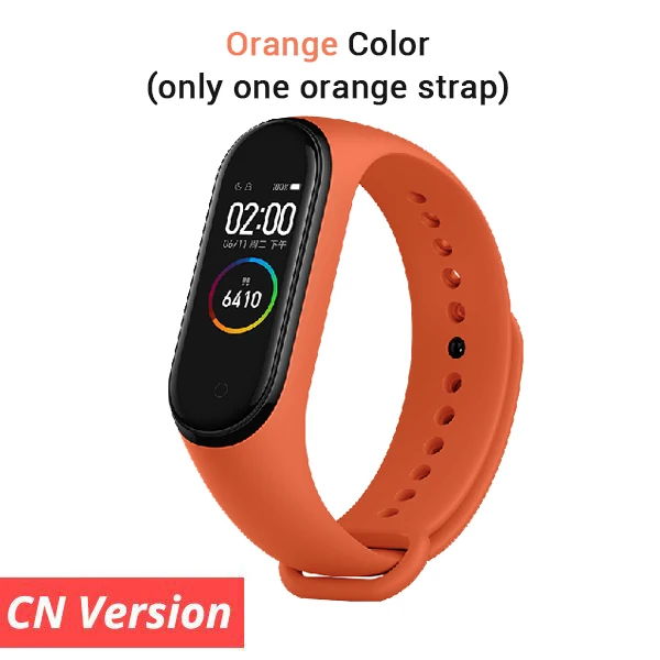 CN Orange Color Xiaomi mi Band 4 умный браслет 3 цвета AMOLED экран mi band 4 Smartband фитнес-тренажер Bluetooth спортивный водонепроницаемый смарт-браслет - Цвет: CN Orange Color