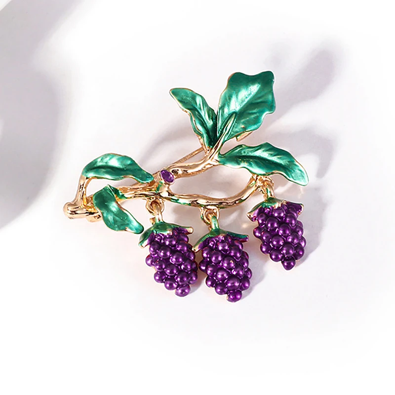 Роскошные стразы брошь виноград для женщин модные эмалированные булавки в виде