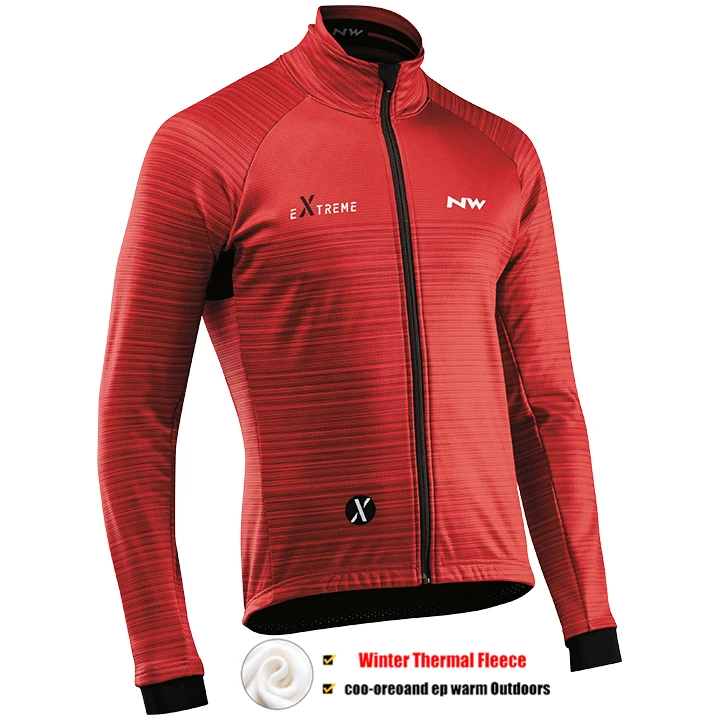 Northwave Winter Thermal Fleece Jersey Pro Team NW Cycling Jackets Bicycle Cycling Warm MTB Bike Clothing Sport Wear - Color: Pic Color