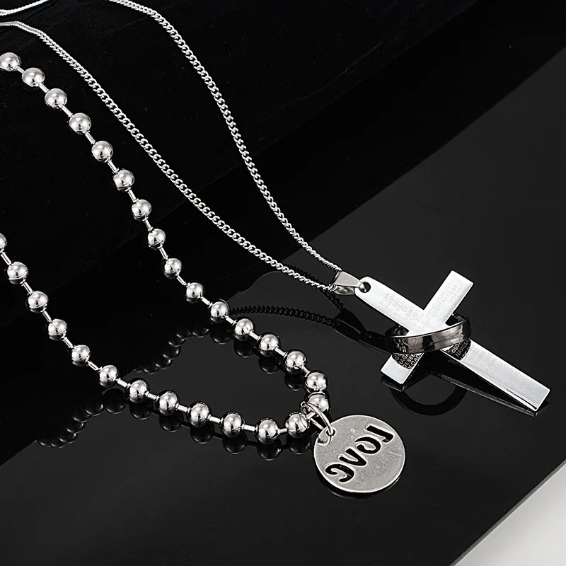 

Панк Любовь буквы крест многослойное ожерелье для женщин ожерелье из нержавеющей стали хип-хоп ювелирные изделия Прямая поставка