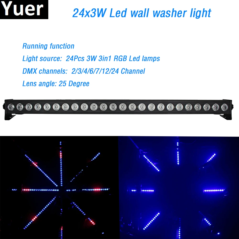 Светодиодный настенный светильник 24x3 Вт RGB 3 в 1 светодиодный прожектор с функцией