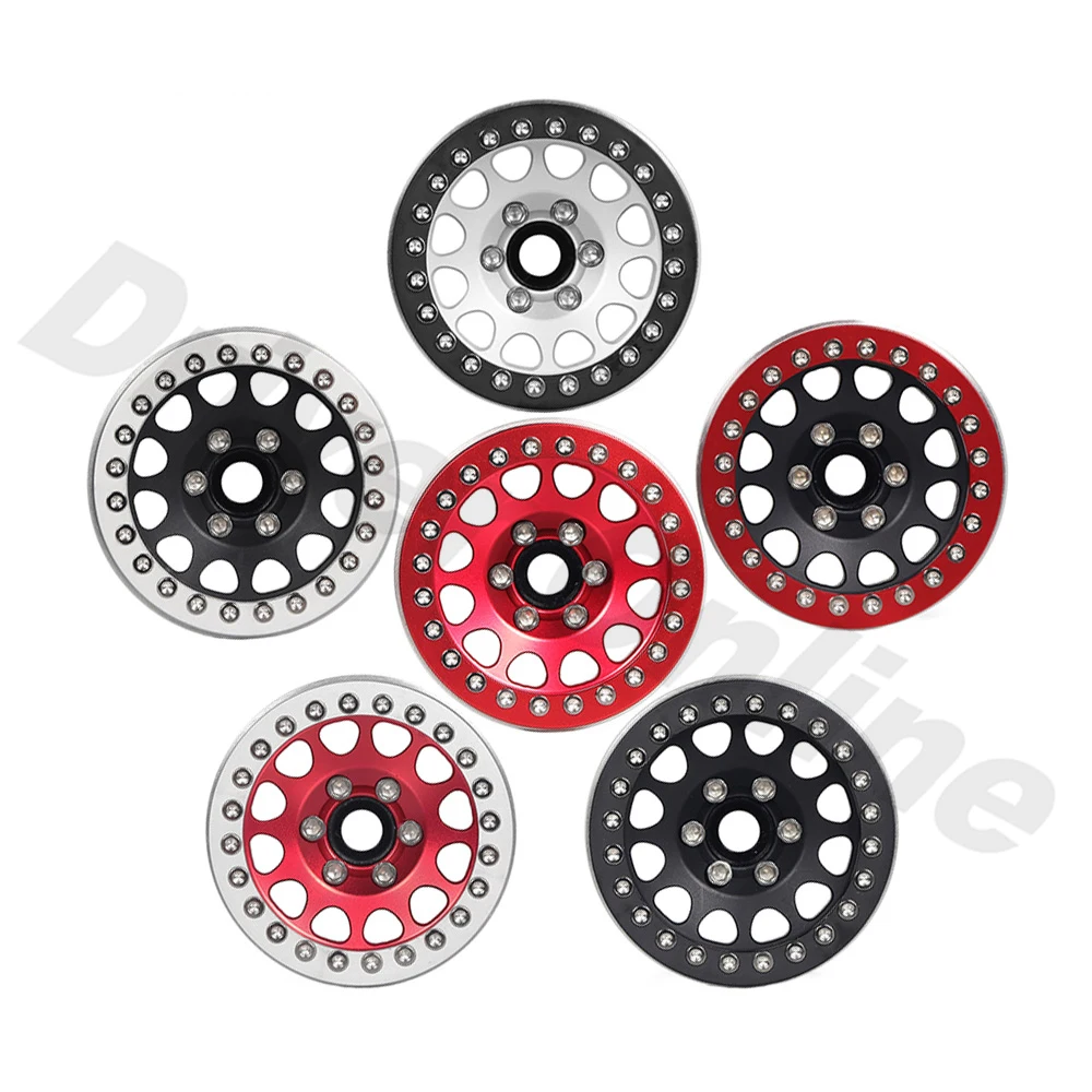 

4pcs Aluminum Alloy 1.9inch Beadlock Wheels Rims 12mm Hex Mount for 1/10 RC Crawler Axial SCX10 90046 Traxxas TRX4 D90 TF2 KM2