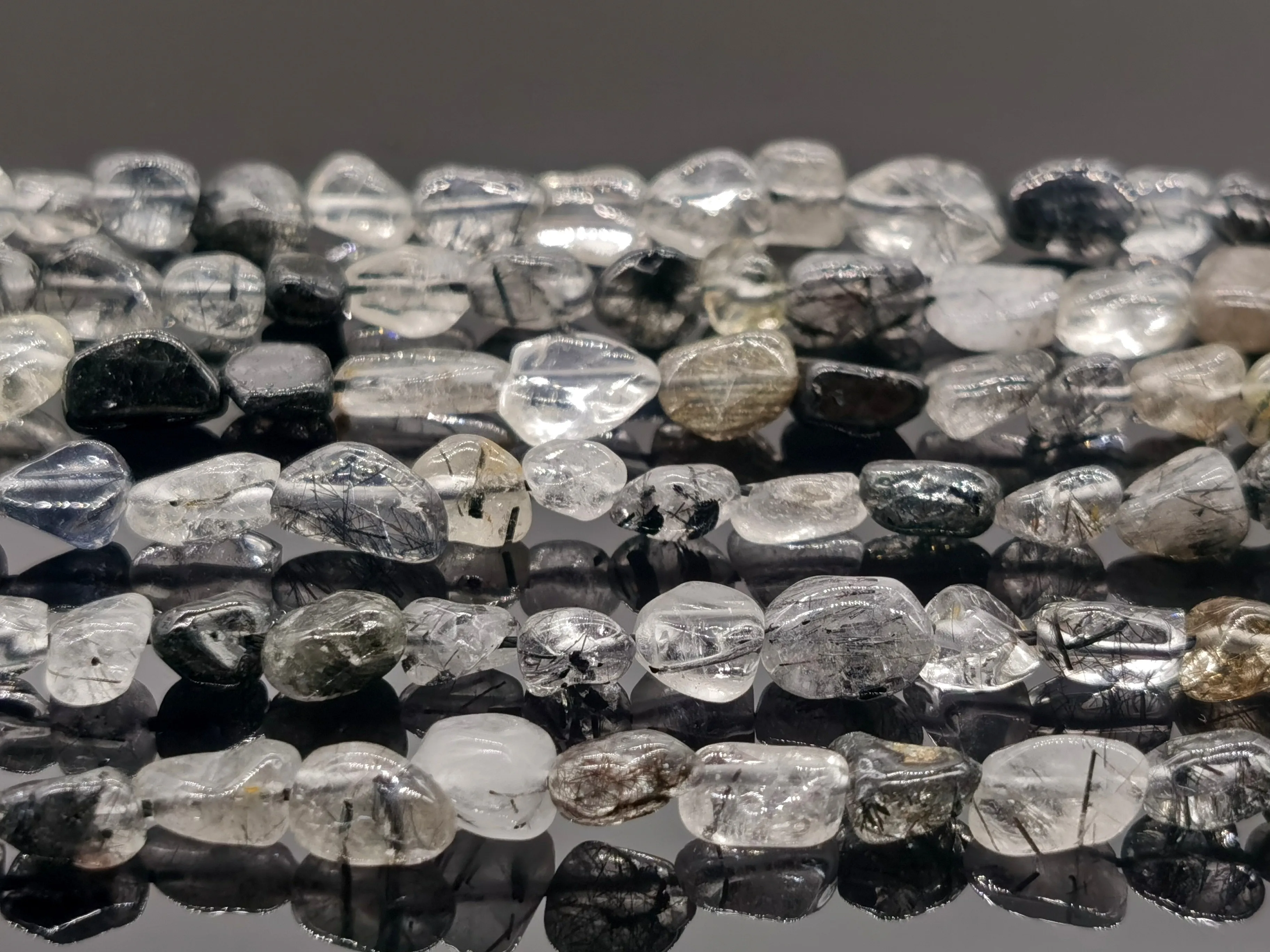 

Длинная цепочка из черного рутированного кварца 5x8, с прямым отверстием, 1 прядь/набор, очень красивая для всех видов самодельных браслетов