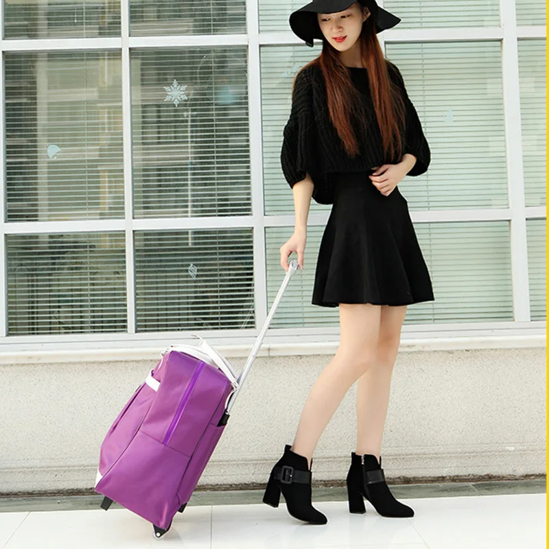 

Luggage Metal Trolley Travel Bags Suitcase on wheels valise bagages roulettes Hand Trolley Unisex Bag Sac Board Chassis Package