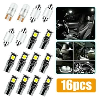 16pcs universal car interior accessories led package kits for dome map license plate lights bulbs auto car products