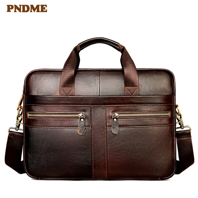 

Повседневная винтажная сумка из натуральной кожи для мужчин, портфель для компьютера в деловом стиле, дорожный мессенджер из воловьей кожи ...