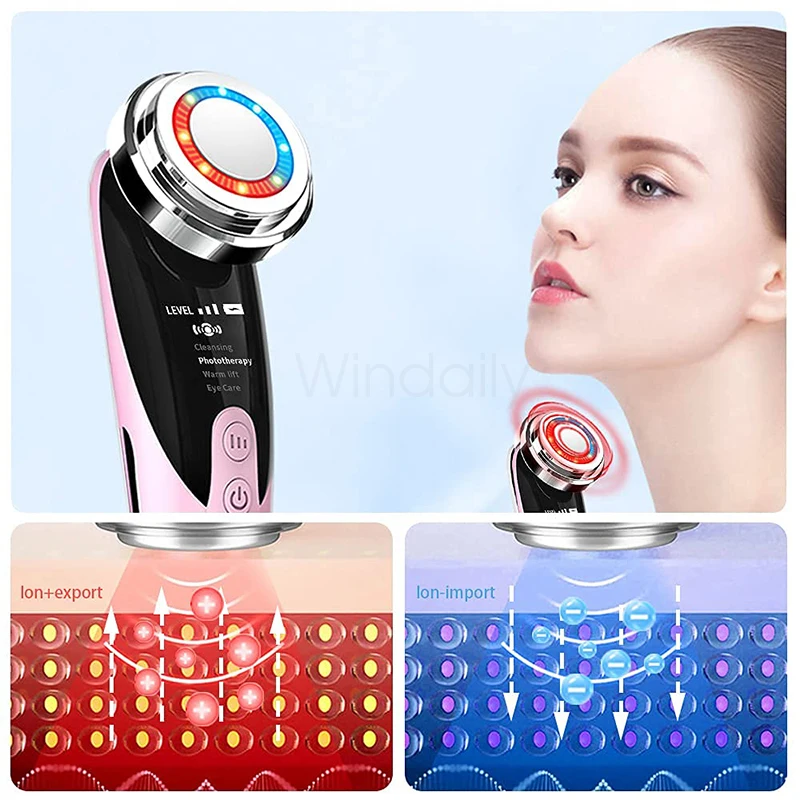 Массажер для кожи лица Омоложение радиочастотная мезотерапия светодиодный ная