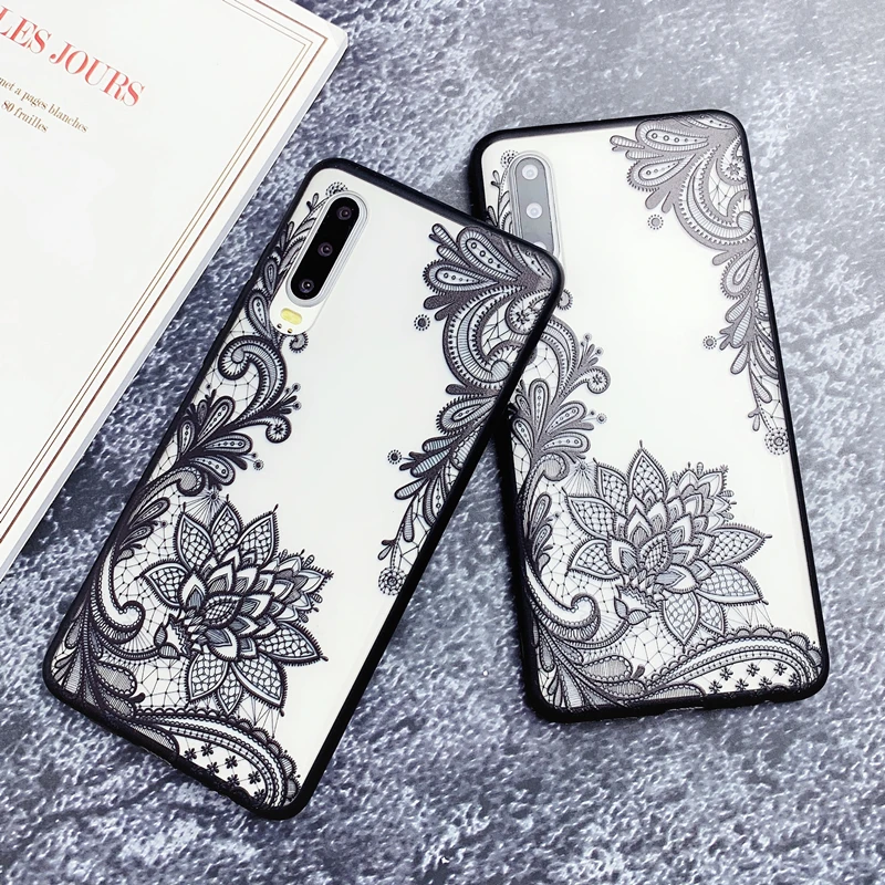 Черный кружевной чехол для телефона KEXIN с цветочным узором huawei P30 Pro P20 Mate20 Honor 10 Lite