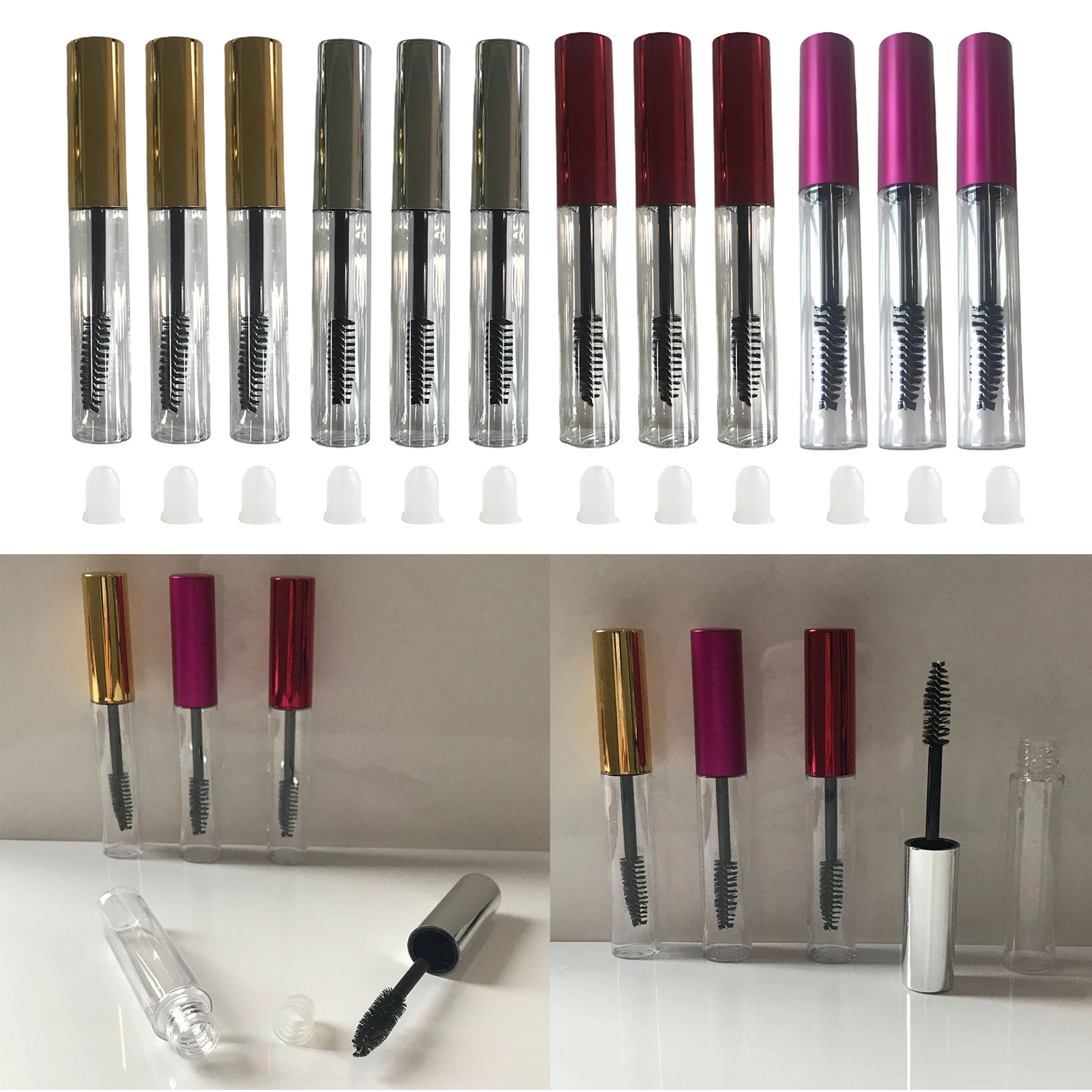 

3x10ml Empty Eyelashes Mascara Tube Eyelash Brush Bottle Flake Tools