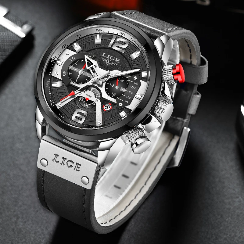 

Watches Mens 2021 LIGE Chronograph Watches Man Quartz Clock Man Casual Military Waterproof Wrist Watch Reloj Hombre Montre Homme