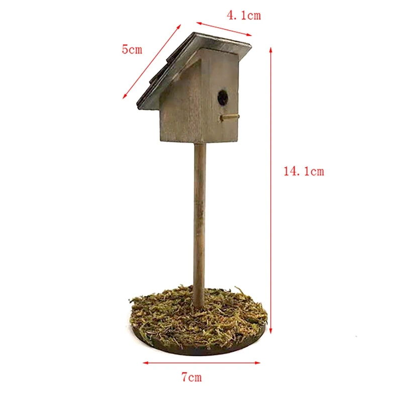 

1/12 Miniatures Dollhouse Garden Model Wooden Bird House for Dollhouse Decoration Accessories