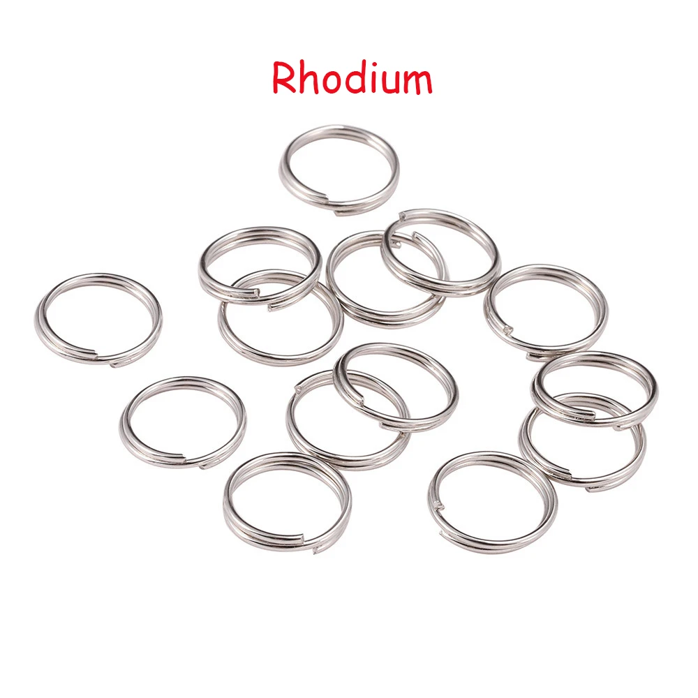 Rhodium 200 шт./лот 4-14 мм открытые двойные петли круги Сплит соединительные кольца Брелок Круг самодельные цепочки для ключей соединители для ювелирных изделий Аксессуары - Цвет: Rhodium
