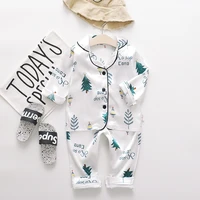childrens pajamas set baby boy girl clothes casual long sleeve sleepwear set kids topspants toddler clothing sets