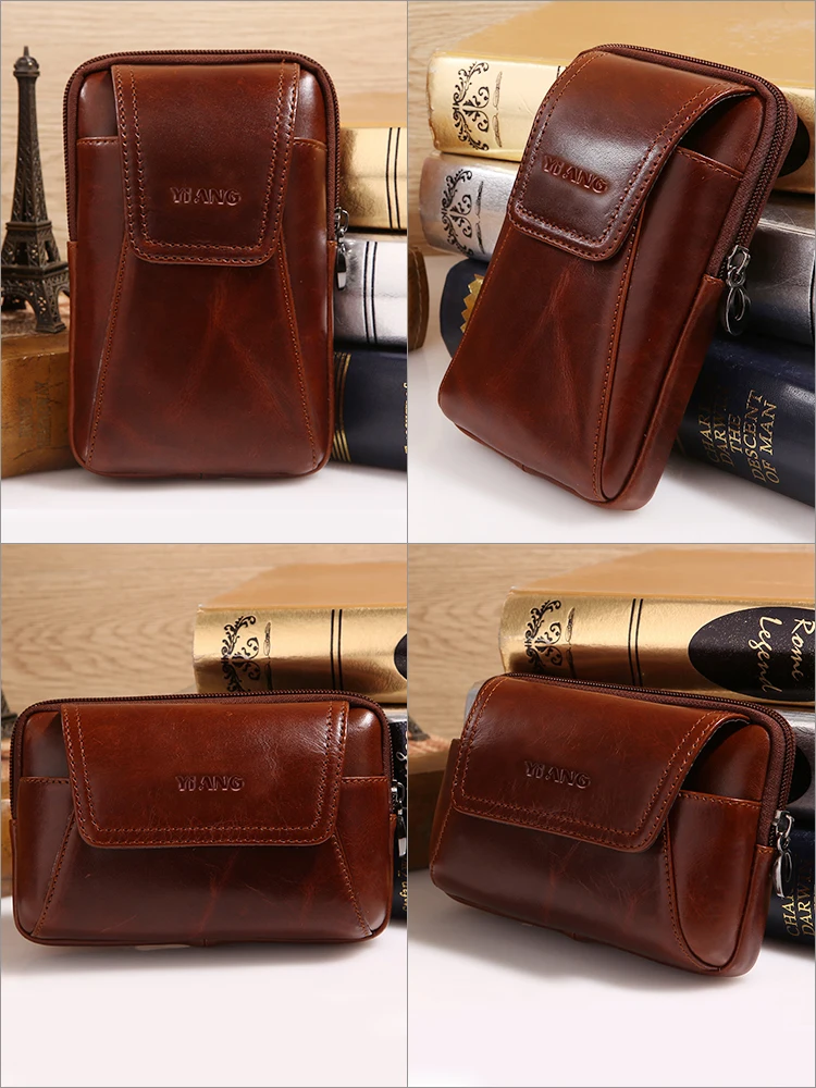 YIANG брендовая мужская сумка из яловой кожи маленький ремень/кожух чехол для