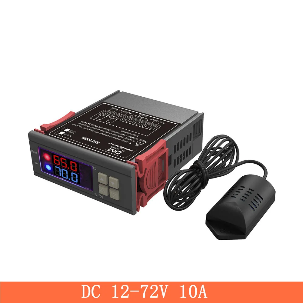 SHT2000 12V-72VDC SHT2000 STC-3028 цифровой Температура регулятор влажности Измеритель 12V 110/220V 10A дома цифровой термостат гигростат инкубатор коробка - Цвет: SHT2000 12V-72VDC