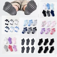 6 pairs lot 0 to 6 years old cotton children non slip boat socks low cut childrens floor sock with four seasons rubber socks
