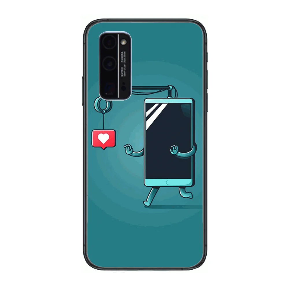 

Personality Interesting Phone Case Hull For Huawei Honor 8 9 10 20 30 A S Lite Pro 5g i Black Back Soft Cell Cover Pretty