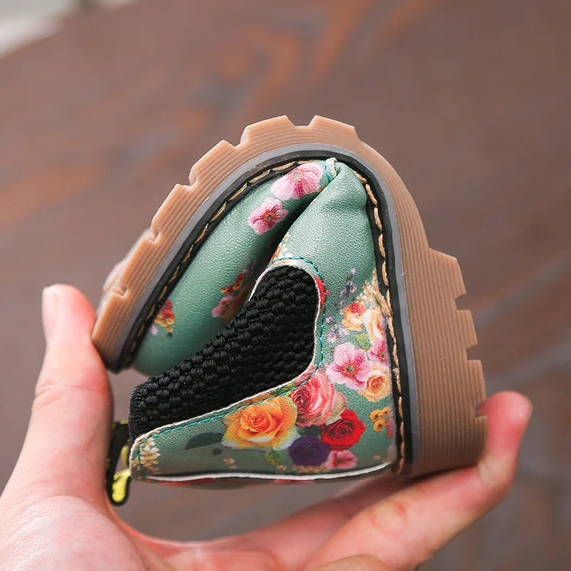 Детские ботинки челси с цветочным принтом размеры 21-36 | Детская одежда и обувь