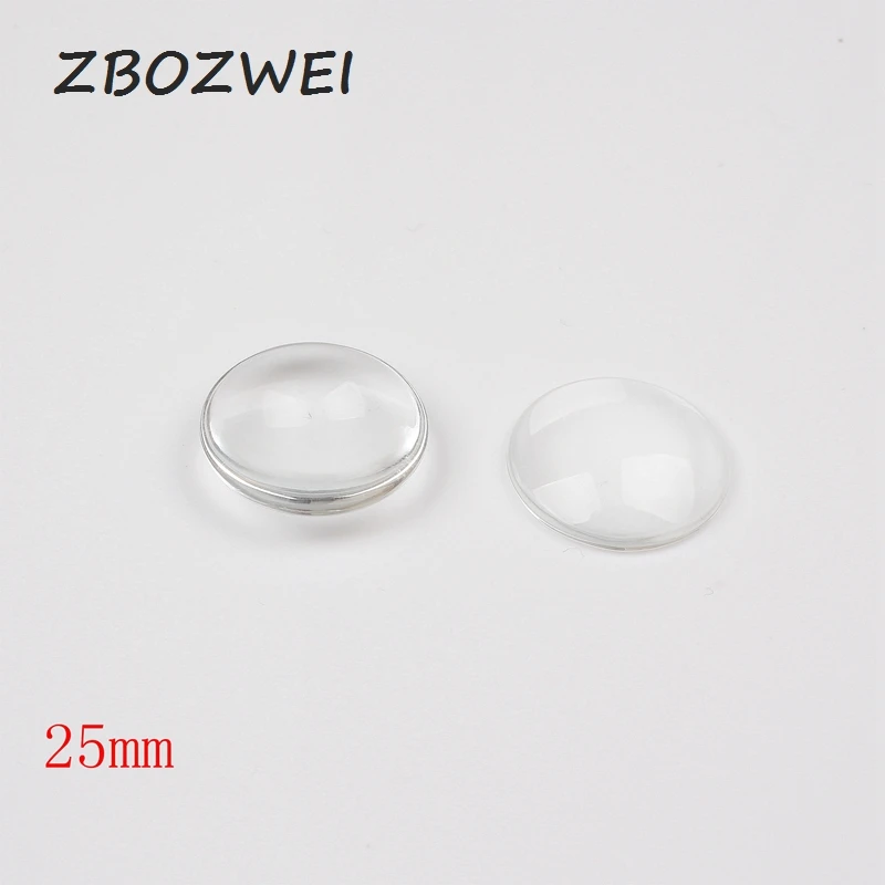 5 шт./лот 25 мм круглый плоский задний прозрачный стеклянный кабошон высокое