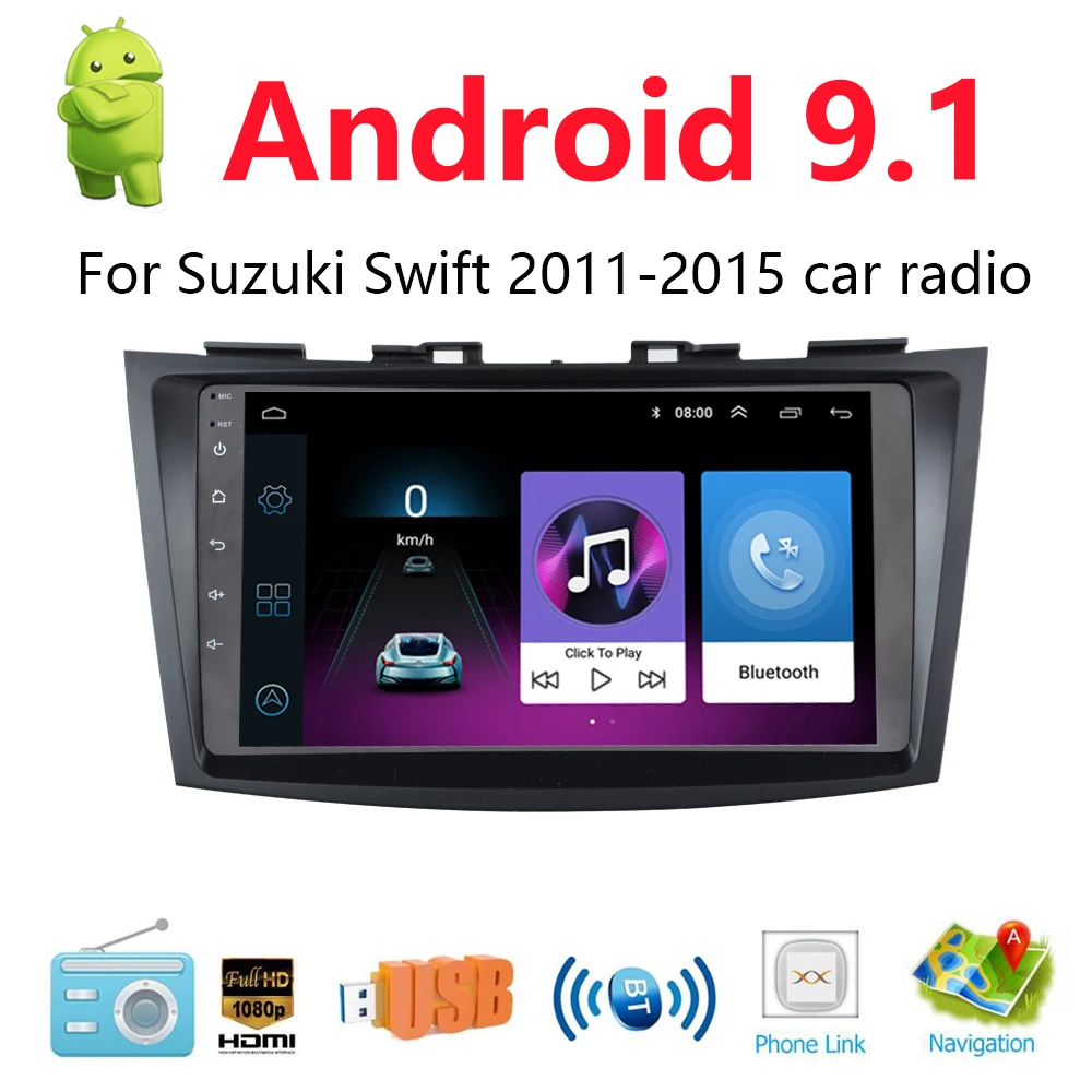 Автомобильный мультимедийный mp5 плеер проигрыватель на Android 9 1 с &quotэкраном GPS Wi Fi