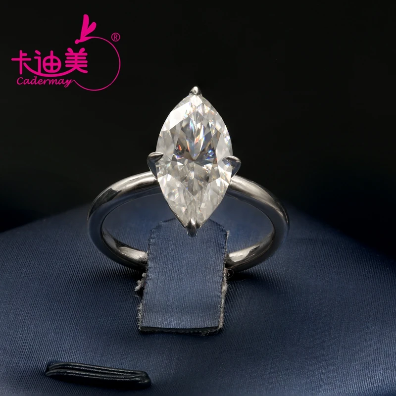 CADERMAY Jewelry S925 Sterling Silver 3CT Luxury Marquise Cut D vvs Moissanite Engagement Wedding Rings Band For Women Wholesale