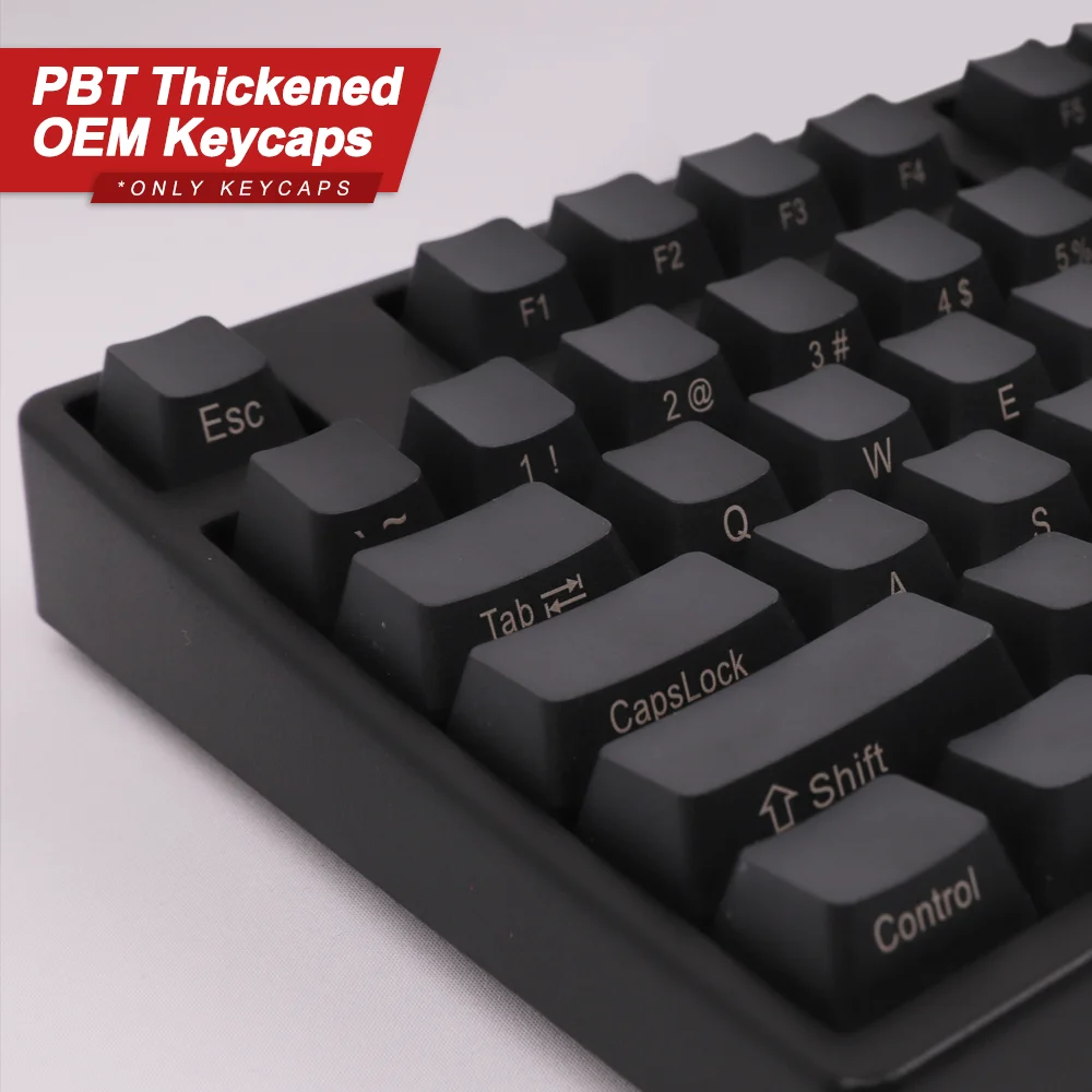 Mechanical Keyboard Keycaps Black PBT OEM Profile Height 108 Keys for 60% 80% 104 Keyboard GK61 SK61 Anne Pro 2