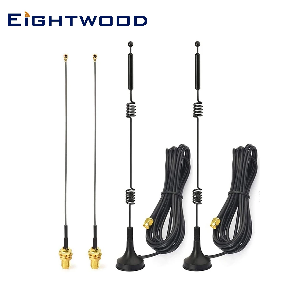 

Eightwood WiFi Antenna With 15cm IPEX IPX U.FL to RP-SMA Cable for Intel Fenvi Wireless Mini PCI Express PCIE Network Card 2 Set