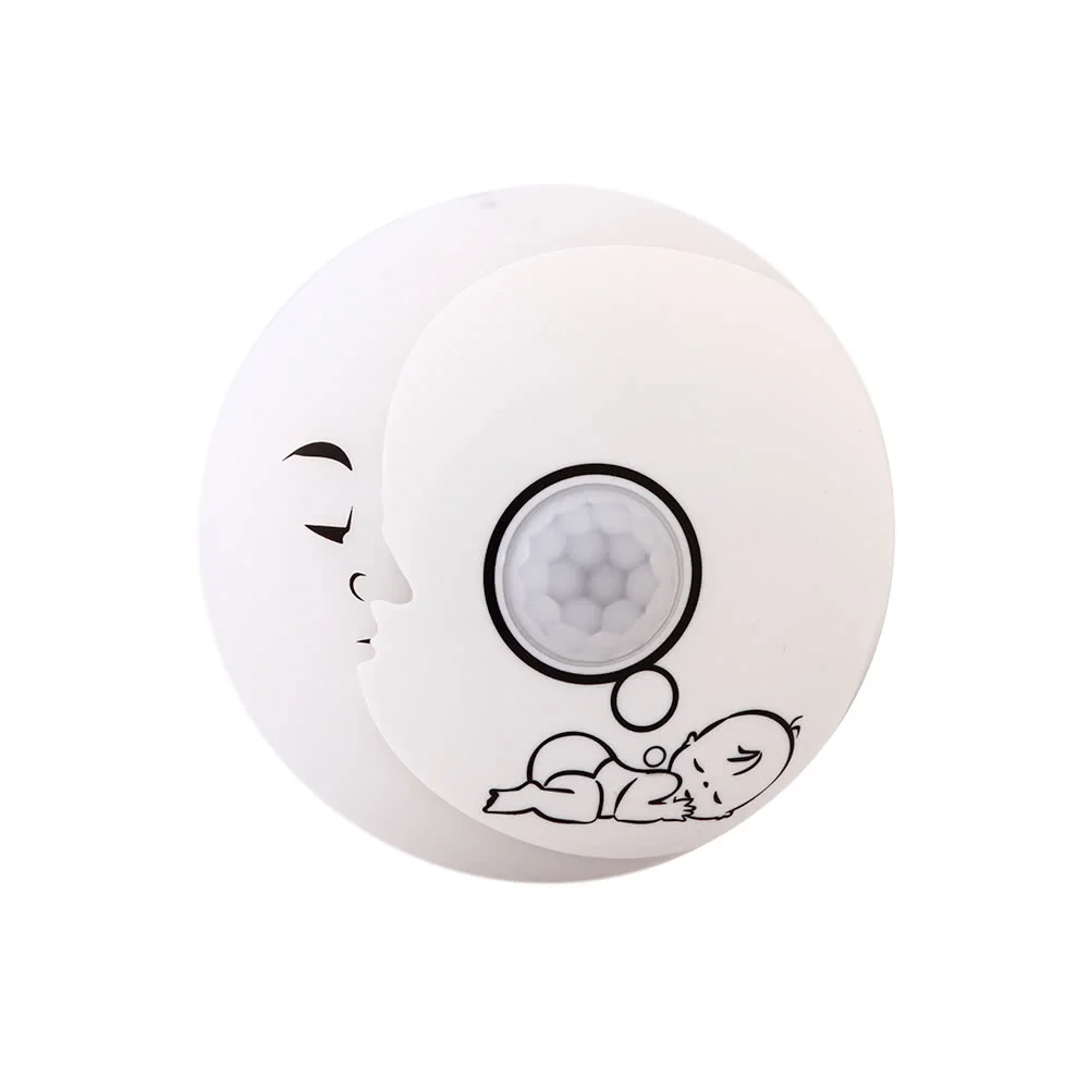 Синий корпус желтый свет новинка датчик движения Луна лицо ночник с милым