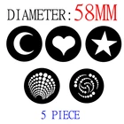 5 шт. Gobo DIY оптический тубус фоновая форма эффект проекционная пленка графическая вставка для вспышки светодиодный dox светодиодсветильник лампа 58 мм