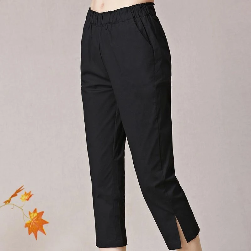Однотонные брюки Капри Для женщин 2020 летние повседневные султанки женская