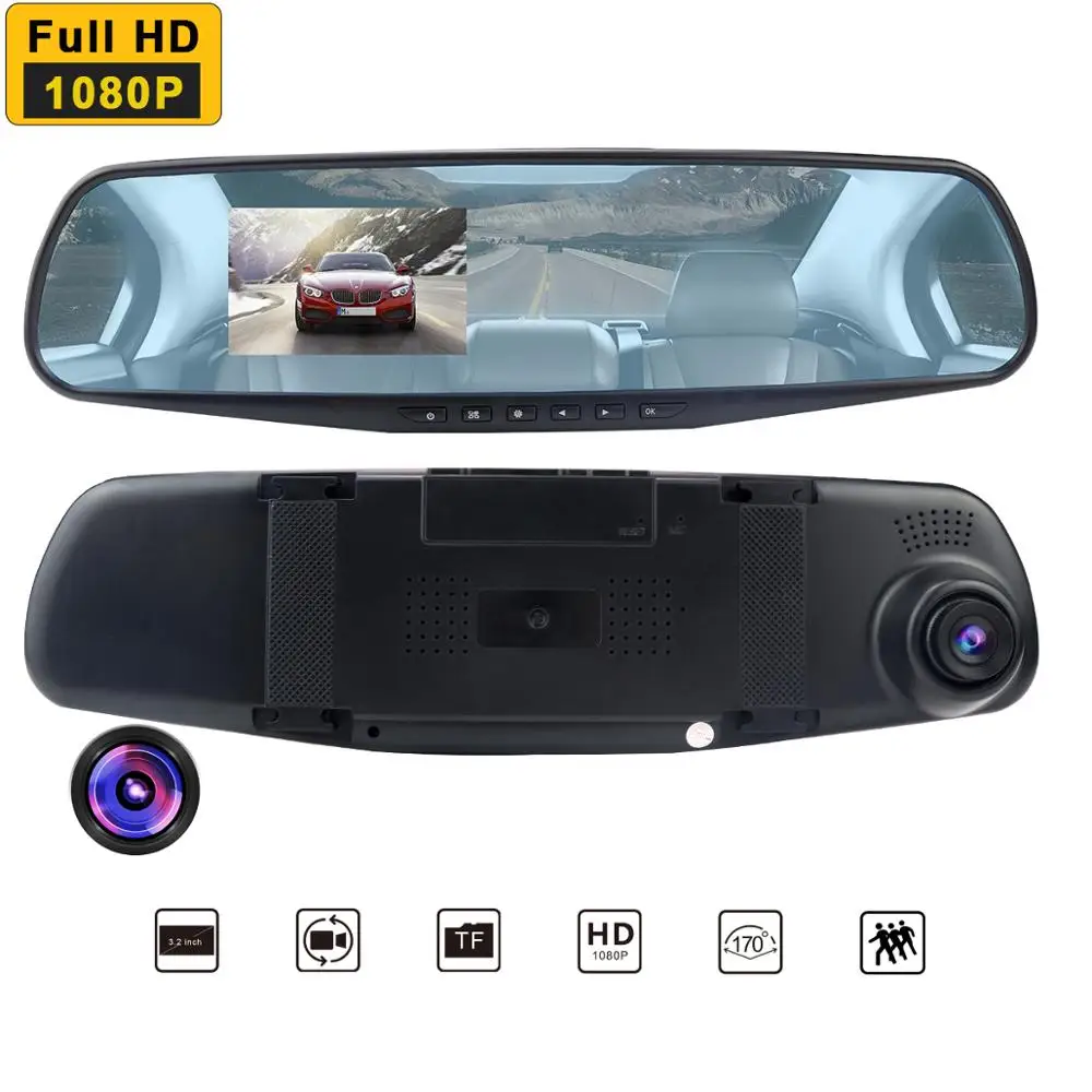 Автомобильный видеорегистратор зеркало заднего вида цифровой автомобильная