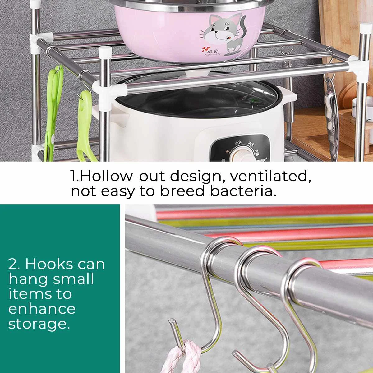 5-уровневая кухонная полка многофункциональная для хранения микроволновой печи