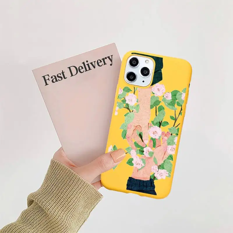 

hand Hold hands love beautiful Phone Case Candy Color for iPhone 11 12 mini pro XS MAX 8 7 6 6S Plus X SE 2020 XR