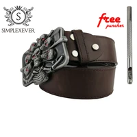 smiling skulls men belt buckle fashion belt buckle classic mens jean accessories with leather belt as birthday gifts