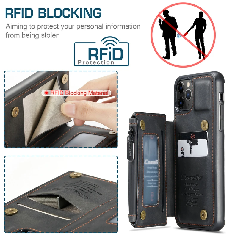 leather phone case for samsung a52 a51 a71 note 20 s21 ultra plus credit card zipper wallet for iphone 12 11 pro max back cover free global shipping