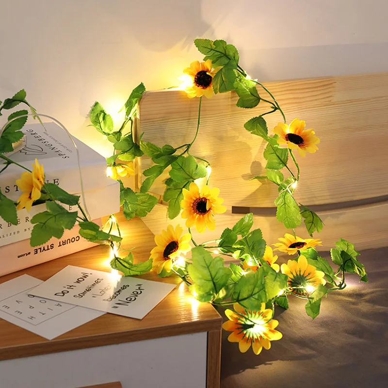 

200cm LED Fairy String Light Home Decor Artificial Ivy Leaf Garland Plants Vine Fake Foliage Flowers Creeper Ivy Wedding Decor