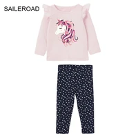 saileroad baby girls outfit sets pink unicorn autumn kids clothes cotton fall outfits suit 2pc pullover childrens clothing sets