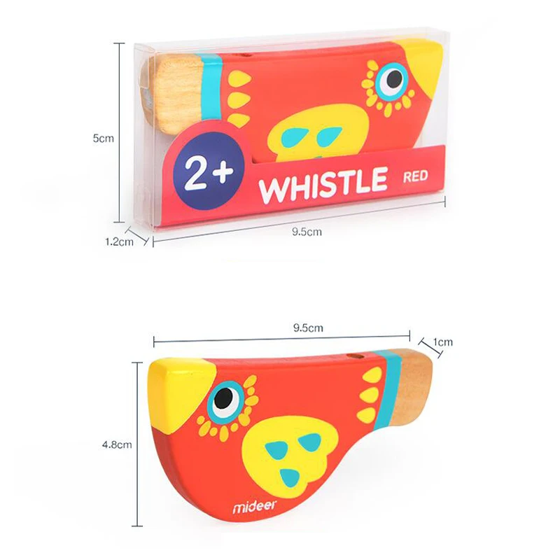 

BalleenShiny Wooden Whistle Toy Children's Cartoon Bird Playing Toy Game Training Play 1-3 Year Old Toys Eco-friendly Material