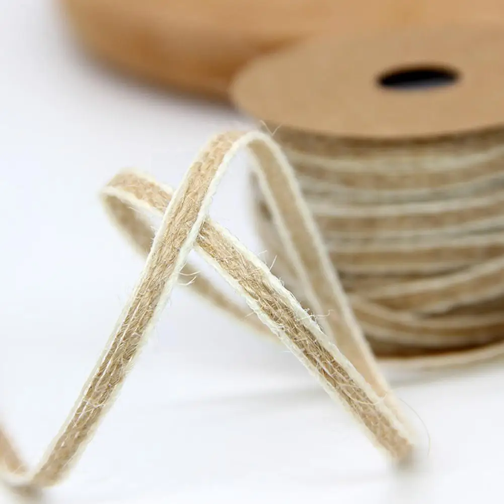

10m Mixed Color Jute Burlap Rolls Linen Wedding Decoration Decor Gift Christmas Packing DIY Party P3B1