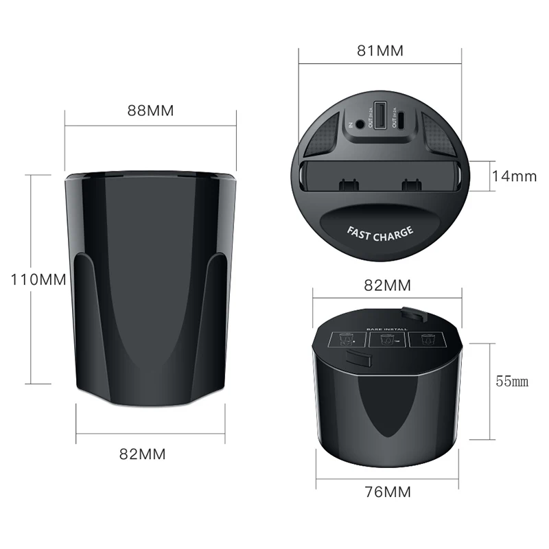 fast qi wireless car charger for samsung s10 s9 s8 s7 s6 edge note 8 9 iphone 8 x 10 fast wireless charging cup car phone holder free global shipping