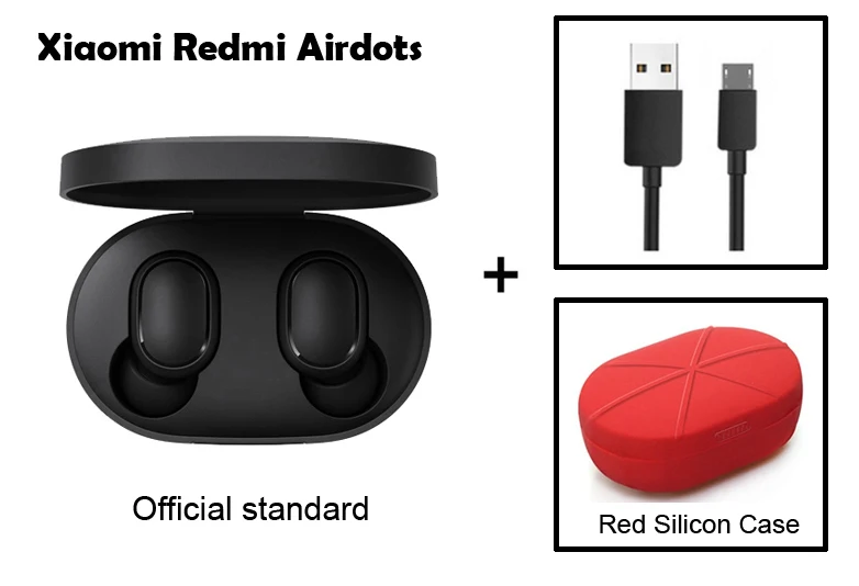 Add USB Cable CR Xiaomi Redmi Airdots TWS Bluetooth наушники стерео бас Bluetooth 5,0 с микрофоном - Цвет: Add USB Cable CR