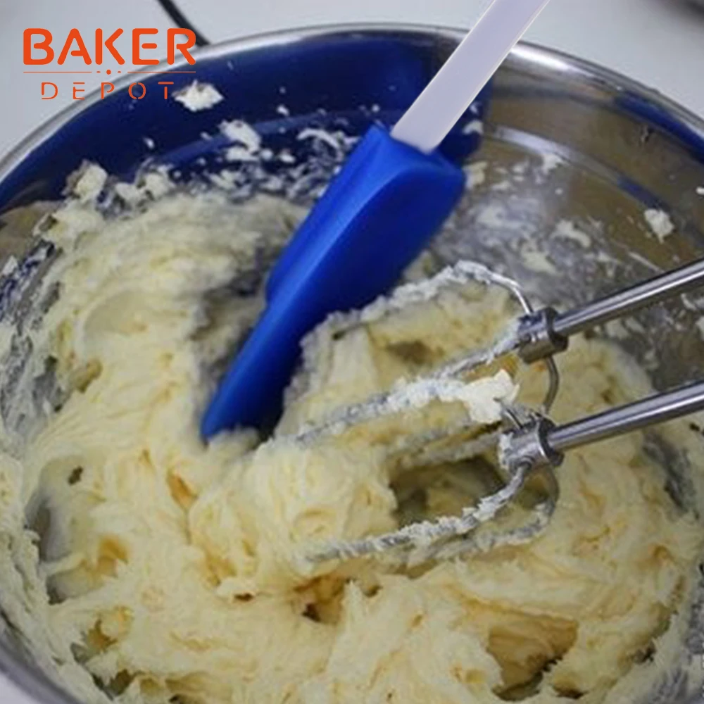 BAKER DEPOT силиконовый скребок для торта кондитерский шпатель с длинным хвостовиком Лопата для торта шоколадный крем скребок масляная щетка упаковка из 2