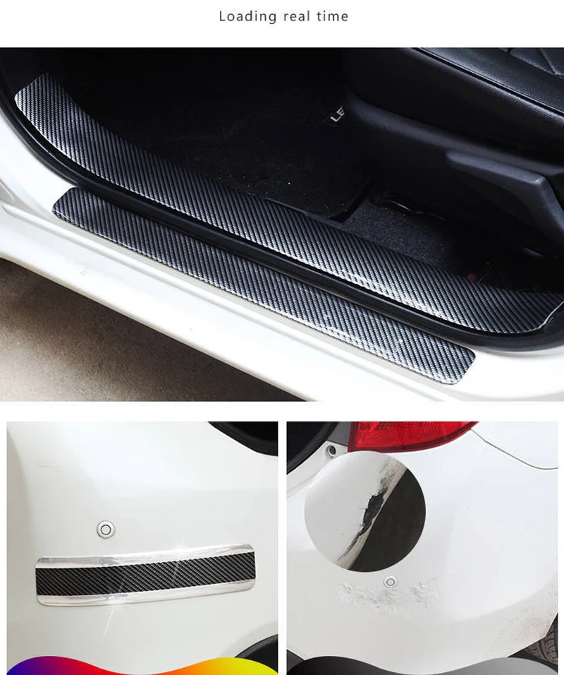 Car Sticker 5D Carbon Fiber Rubber Protector Door Sill Styling Bumper Strip Protectors Auto Accessories | Автомобили и мотоциклы
