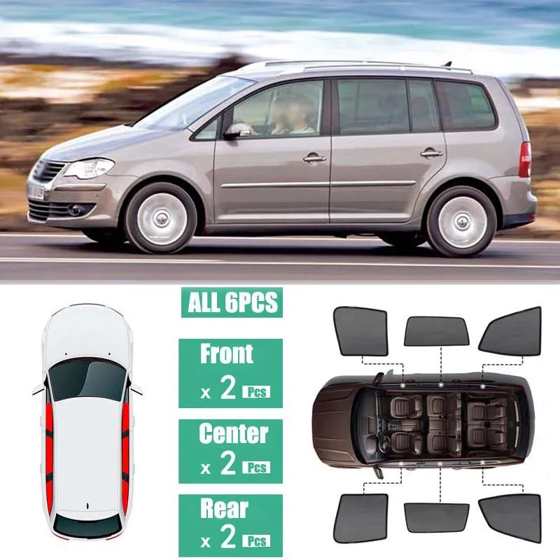 Магнитный солнцезащитный козырек с боковым стеклом для Volkswagen Touran 2006 2015|Занавески