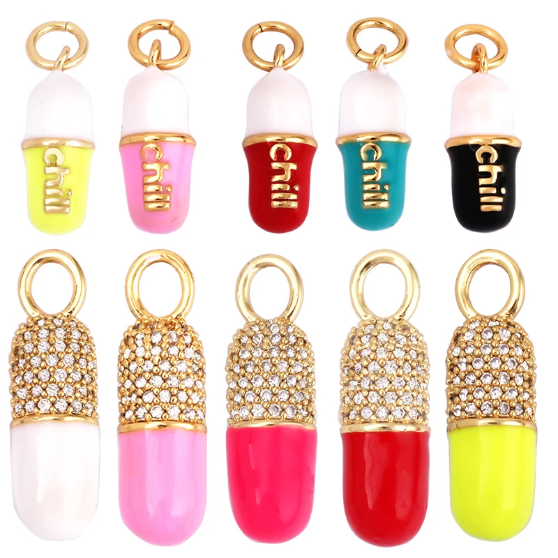 Очаровательное эмалированное ожерелье в виде капсулы с эмалированными