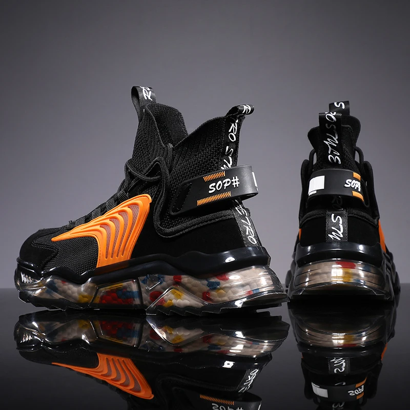 

Men Sneakers Running Shoes 2021 Sock Boots Platform Boots Air Cushion Sport Shoes Basketball Shoes Plus Size 46 Designer Shoes