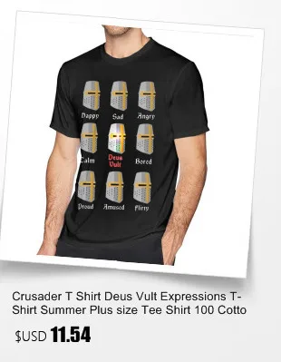 Футболка Crusader, футболка Crusader, модная футболка с графикой, 100 хлопок, мужская, 4xl, с коротким рукавом, забавная футболка